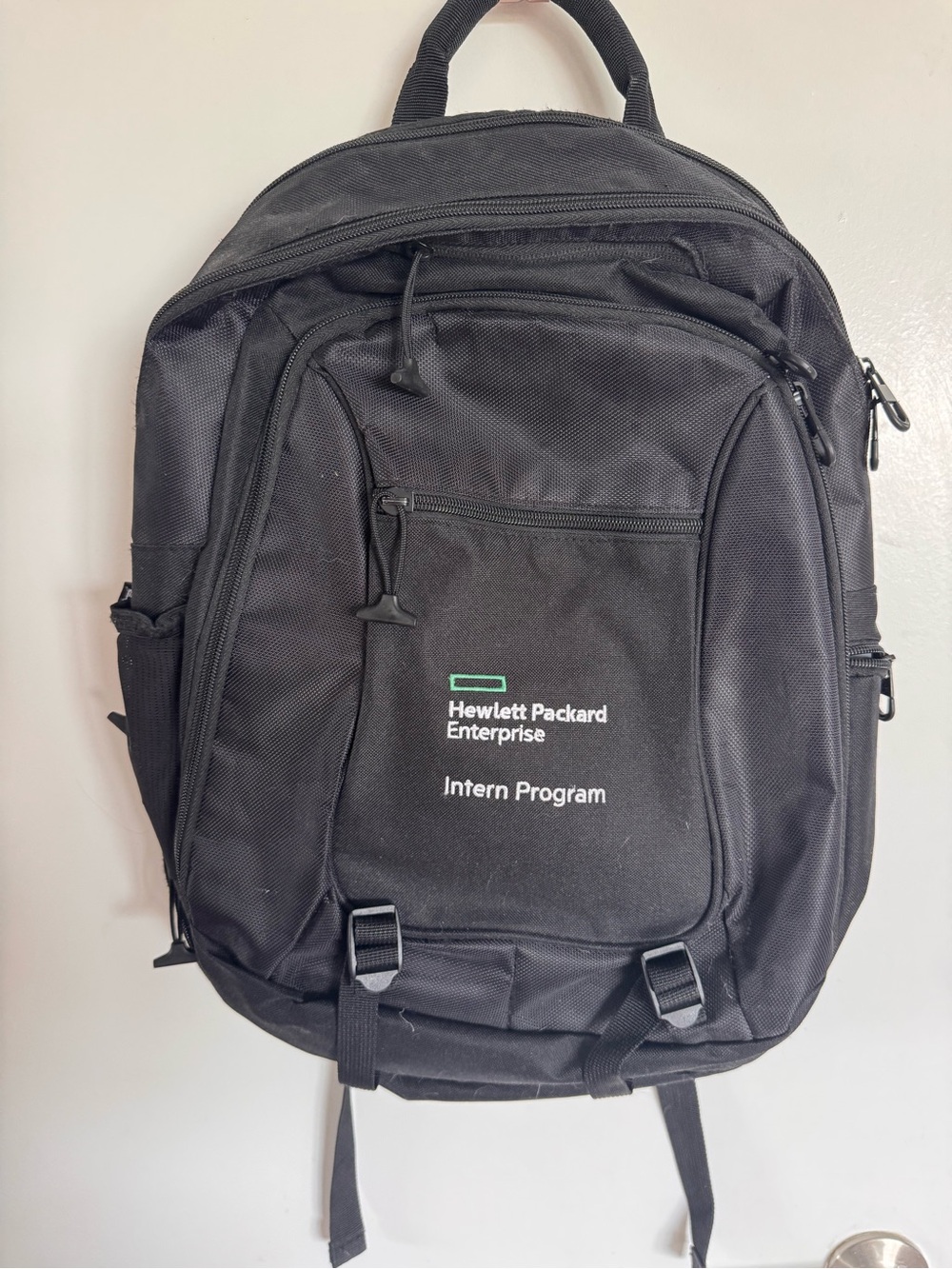 Gemline Black Backpack Zip/Buckle, Adjustable Strap, Outer Pockets Travel Work